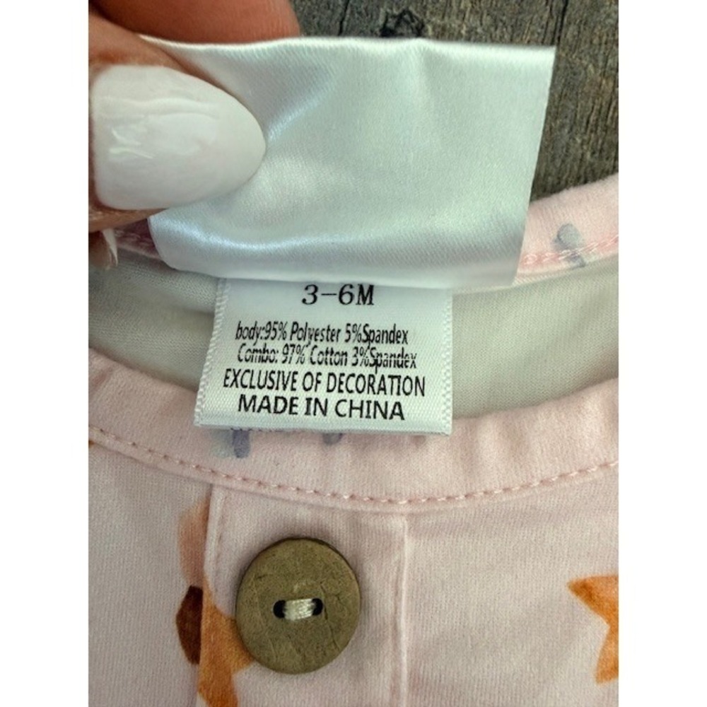 The Bow Co Nativity Scene Pink Ruffle Romper Baby Girls 3-6M Christmas Pajamas - Picture 6 of 7